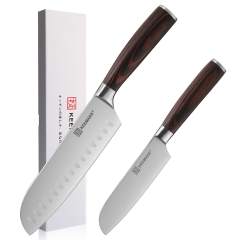 KEEMAKE-2PCS Premium Kitchen Knife Sets German Stainless Steel Professional Kitchen Knife with Pakka Wood Handle