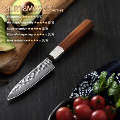 KEEMAKE Kitchen Knife Set of 4pcs, Chef Knife Set with 3-layer Japanese 9CR19MOV Clad Steel Blade