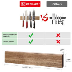 KEEMAKE Magnetic Knife Holder for Wall 11.75 inch Acacia Wood Knife Magnetic Strip, Powerful Neodymium Magnet Knife Hanger Knife Bar for Kitchen knives