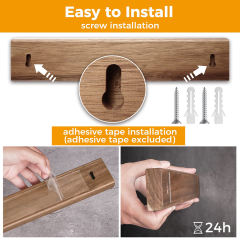 KEEMAKE Magnetic Knife Holder for Wall 11.75 inch Acacia Wood Knife Magnetic Strip, Powerful Neodymium Magnet Knife Hanger Knife Bar for Kitchen knives