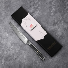 KEEMAKE-5 Inch Utility Knife G10 Handle 67 Layers Damascus Steel Kitchen Knife with Gift Box
