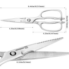 8.5 Inch Heavy Duty Detachable Stainless Steel Kitchen Scissors for Poultry Cooking and Jars Opening Kitchen Accessories for Home Use