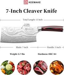 KEEMAKE 7 Inch Meat Cleaver Butcher Knife