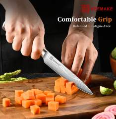 KEEMAKE 5 Inch Paring Knife - Ultra Sharp High Carbon Stainless Steel, Tomato Knife for Fruit Cutting & Peeling with Ergonomic Utility Handle