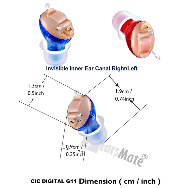 A Pair Cic Digital Hearing Aids Amplifier Invisible in Canal Ear Mini Hearing Sound Enhancer Noise Cancelling Personal Sound Voice Hearing Amplifier