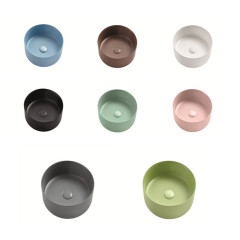 Color matt round shape ceramic bathroom sink hotel wash sink basin bassin