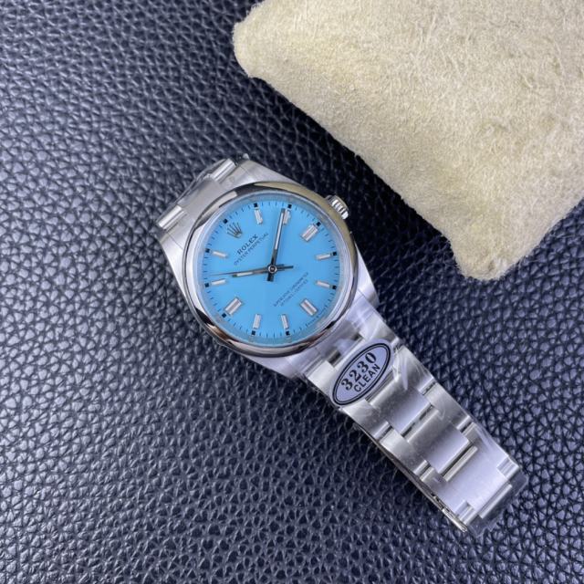 Clean廠勞力士蠔式恆動m126000-Tiffany藍