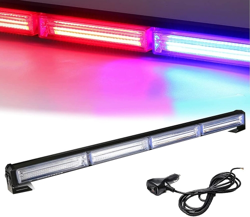 TSIALEE Led Traffic Advisor Strobe Light Bar, 24IN COB LED Warning Lights, 13 Modes Safety Flashing Police Light Bars with Cigar Lighter for Emergency Vehicles Trucks
