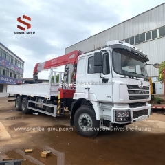 Shacman F3000 6X4 with Shenbai 12Ton 5Boom Telescopic Crane