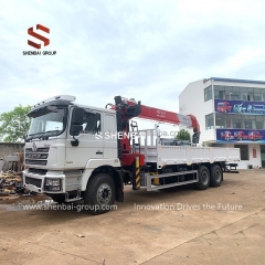 Shacman F3000 6X4 with Shenbai 12Ton 5Boom Telescopic Crane