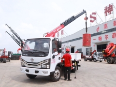 Shenbai Dongfeng 4X2 1.8 Ton Hydraulic Telescopic Boom Mini Mobile Straight Boom Loader Transport Mounted Crane