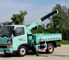 Shenbai Foton 4X2 2 Ton Hydraulic Telescopic Boom Light Duty Mobile Stiff Boom Loader Transport Mounted Crane