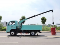 Shenbai Foton 4X2 2 Ton Hydraulic Telescopic Boom Light Duty Mobile Stiff Boom Loader Transport Mounted Crane