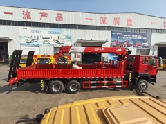 6X4 SINOTRUK HOWO Truck Mounted Loader Truck With Shenbai 14Ton 5 Section Arms Telescopic Boom Crane