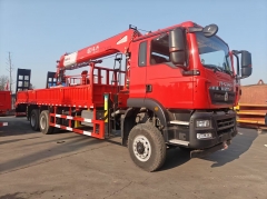 6X4 SINOTRUK HOWO Truck Mounted Loader Truck With Shenbai 14Ton 5 Section Arms Telescopic Boom Crane