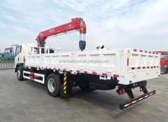 Shenbai Howo 4X2 7 Ton Telescopic Lifting Stiff Boom Heavy Duty Mobile Boom Loader Truck Mounted Crane