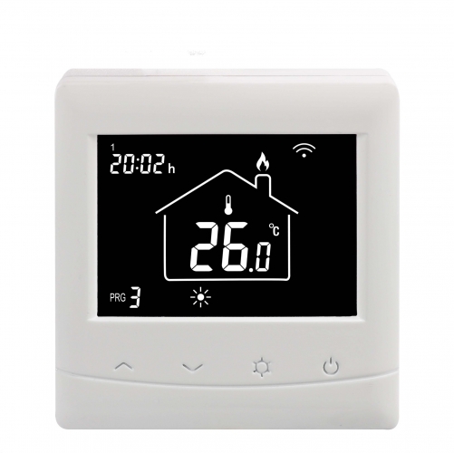 Zigbee Touch Button Electric Heating Thermostat Black LCD Display