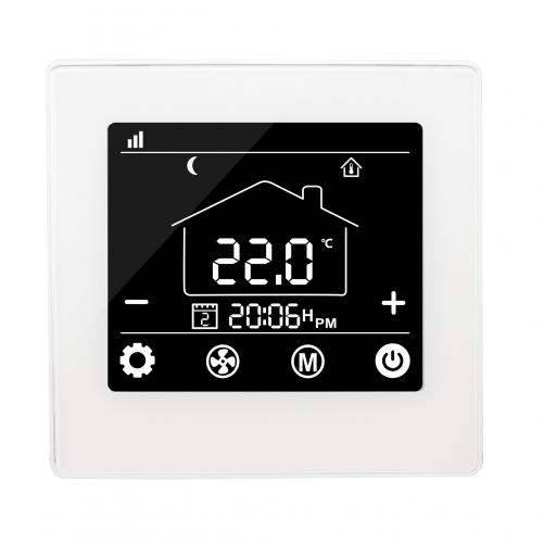 Programmable Water Pipe Fan Coil Thermostat Black and White Frames Optional