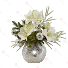 6pcs Narcissus with silver ceramic pot