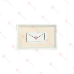 SMALL SHALLOW PORCELAIN JEWELLERY DISH W/ DECAL