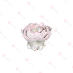 RESIN SLEEPING BUNNY IN PEONY W/BASE