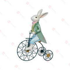 RESIN BUNNY ON BIKE
