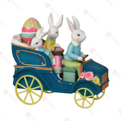 RESIN BUNNY FAMILY IN CAR
TABLE DECO