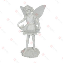 RESIN FAIRY WITH BIRD BATH