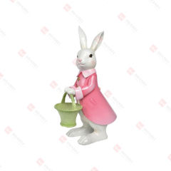 RESIN BUNNY GIRL WITH
A BASKET PLANTER
