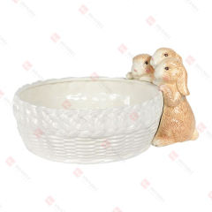 DOLOMITE BUNNIES LOOKING IN BASKET