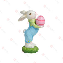 RESIN BOY BUNNY WITH EGG