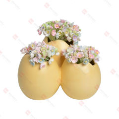 DOLOMITE EGGSHELL VASE WITH ARTIFICIAL FLOWER