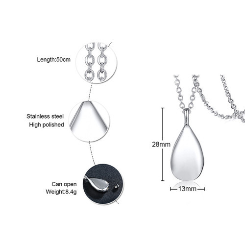 Cremation Jewelry Urn Pendant Charm Necklace for Human Pets Titanium Steel Keepsake Pendant