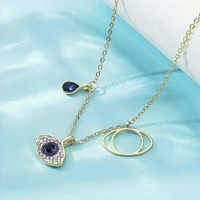 AJIDOU Evil Eye Necklace-Crystal Premium Ladies Jewelry Necklace Pendant Festival Birthday Gift-Christmas Valentine