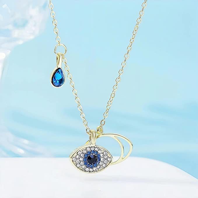 AJIDOU Evil Eye Necklace-Crystal Premium Ladies Jewelry Necklace Pendant Festival Birthday Gift-Christmas Valentine