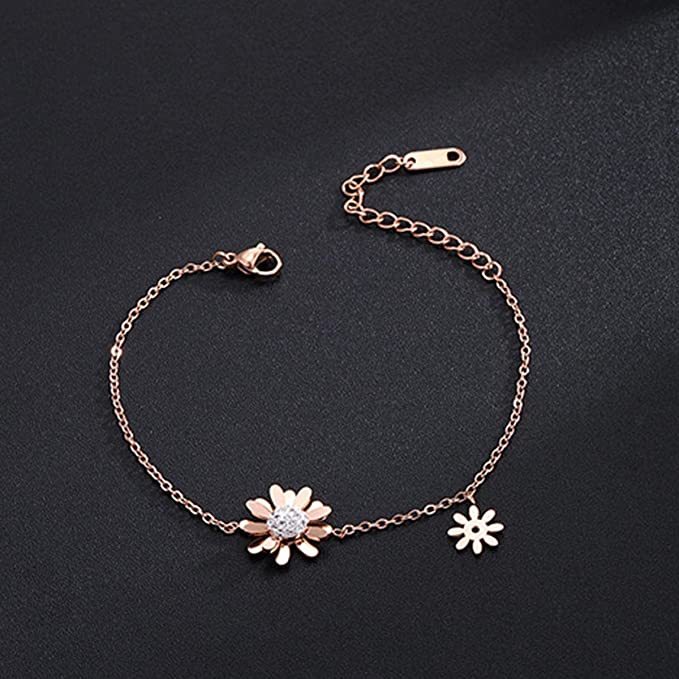 AJIDOU Stainless Steel Anklet Rose Gold Beach Ankle Bracelet Adjustable Chain Foot Jewelry Summer Jewelry