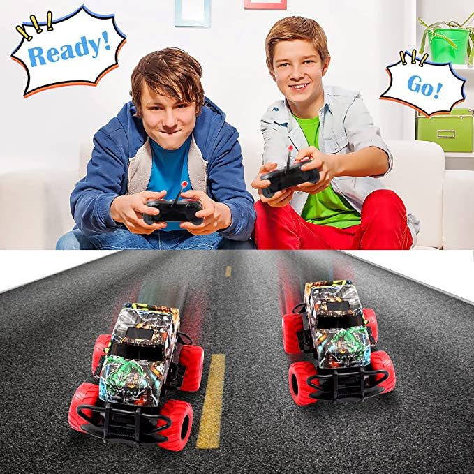 AJI DOU Toys for 3 - 4 - 5 Years Old Boys, RC Car Toys for 3-5 Years Old Boys, Graffiti RC Car Toys, Suitable for 4-8 Years Old Boys Toys, Christmas Birthday Teen Gifts, Suitable for 3-7 Years Old Boys Toddler Toys, Suitable for 3-8 years old (style 1)