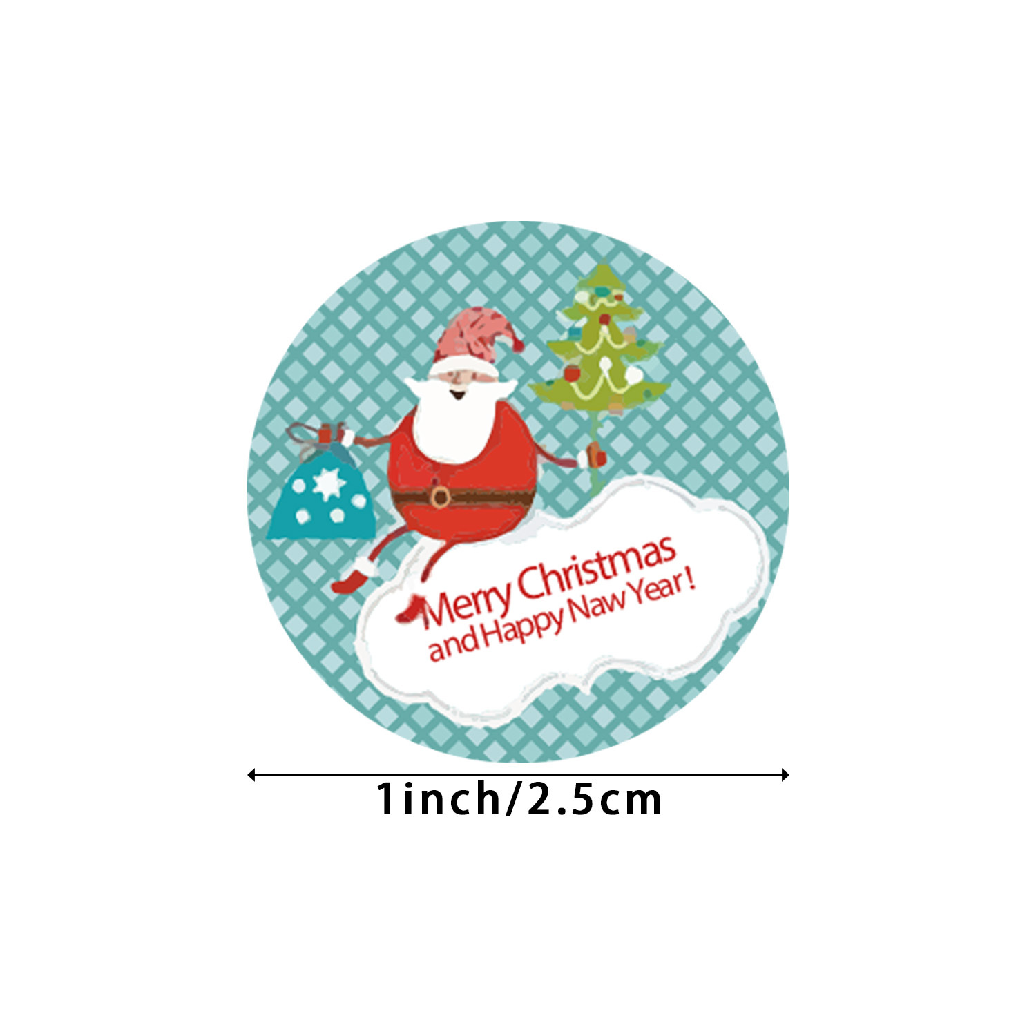 roll round Christmas sticker