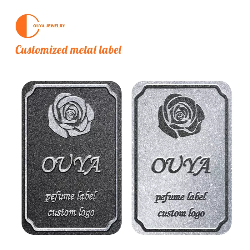 Manufacturers custom packaging metal logo perfume sign trademark metal sticker