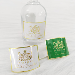 Custom Tagges OEM Name Label Aluminum Metal Luxury Design Embossed gold Candle Label Logo Perfume Sticker Logo Sticker