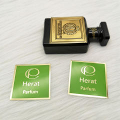 Custom Tagges OEM Name Label Aluminum Metal Luxury Design Embossed gold Candle Label Logo Perfume Sticker Logo Sticker