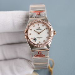 Omega Watch 5A Quality Quartz Ronda Movement 316L Steel Swarovski diamond 28mm Constellation Lady Watch