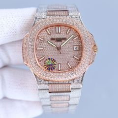 Patek Philippe PP Watch Best Quality 324 Full Function Movement Full Diamond 40mm Nautilus Watch