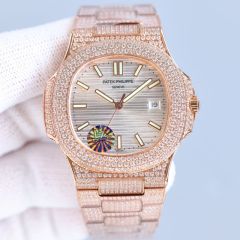 Patek Philippe PP Watch Best Quality 324 Full Function Movement Full Diamond 40mm Nautilus Watch