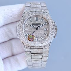 Patek Philippe PP Watch Best Quality 324 Full Function Movement Full Diamond 40mm Nautilus Watch