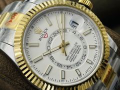 Rolex Watch 5A Quality 9001 Movement 904L Steel 42mm Noob Factory 326235 Sky Dweller Watch