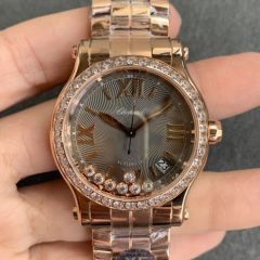 Replica Chopard Watch 5A Quality ETA 2892 Movement Stainless Steel 1:1 36mm Lady Happy Diamond Watch