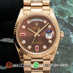 Replica Rolex 5A Quality ETA 2836 Movement 904L Steel 1:1 36mm Noob Factory Day Date Watch