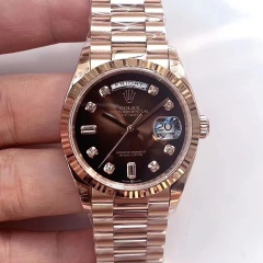 Replica Rolex 5A Quality ETA 2836 Movement 904L Steel 1:1 36mm Noob Factory Day Date Watch