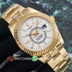 Replica Rolex Watch 3A Quality 2813 Movement 316L Steel Rose Gold 42mm Sky Dweller Watch